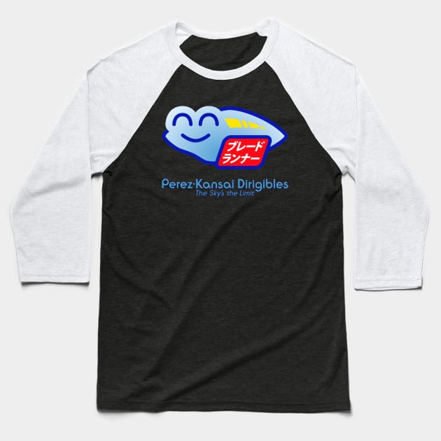 Blimp Cartoon Logo Baseball T-Shirt by Ekliptik